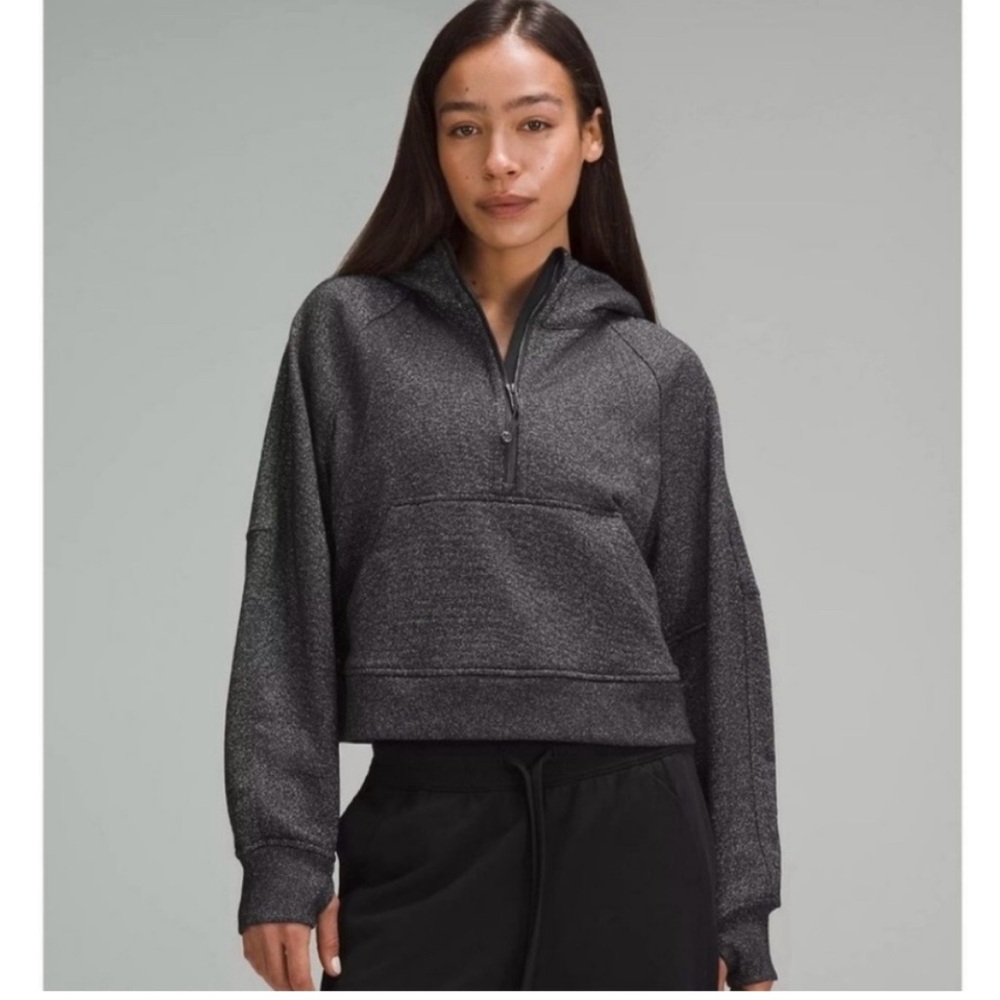 NEW NEVER WORN Lululemon Scuba Hoodie sz M/L black with silver shimmer